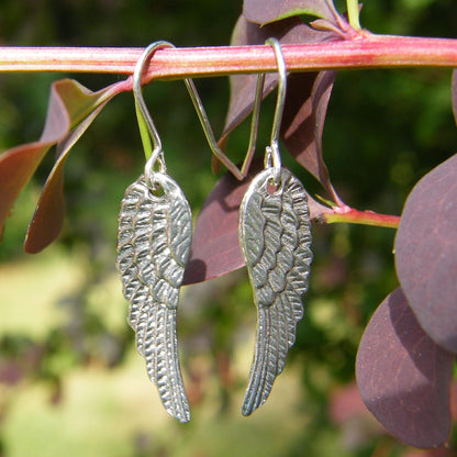 Angel Wing Earrings, Angel Wing Jewelry, Handmade in Fine Pewter, by William Sturt