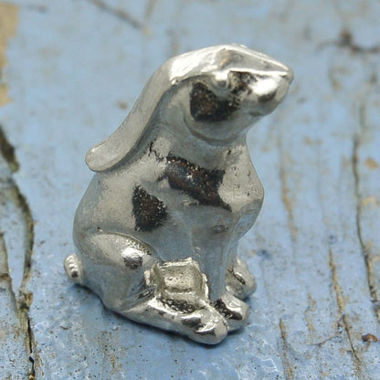 Moon Gazing Hare, Figurine, Good Luck Hare, Handmade, in Fine Pewter,, by William Sturt
