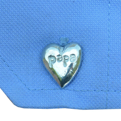 Papa Heart Cufflinks (Small Design), Handcast Pewter Cufflinks, Polished Finish