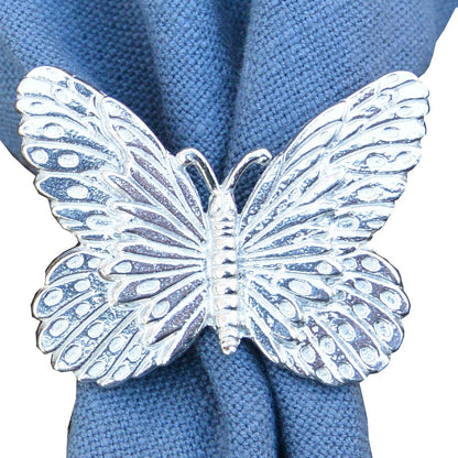 Butterfly Scarf Ring, Handcast Pewter, Polished Finish