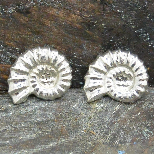 Ammonite Cufflinks, Handmade in Fine Pewter by William Sturt