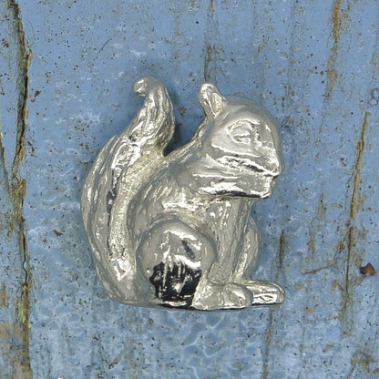 Red Squirrel Figurine, Miniature Squirrel, Squirrel Totem, Handmade, in Fine Pewter, by William Sturt