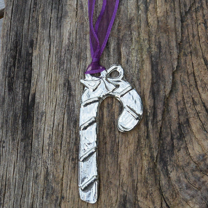 Candy Cane Christmas Decoration, Candy Cane Christmas Tree Decoration, Handmade, in Fine Pewter, by William Sturt
