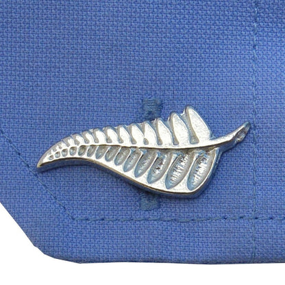 Silver Fern Cufflinks, Handcast Pewter Cufflinks, Polished Finish
