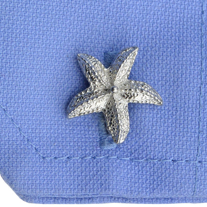 Starfish Cufflinks, Handcast Pewter Cufflinks, Polished Finish