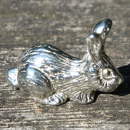 Miniature Rabbit, Rabbit Figurine, Hand Cast in Fine Pewter by William Sturt
