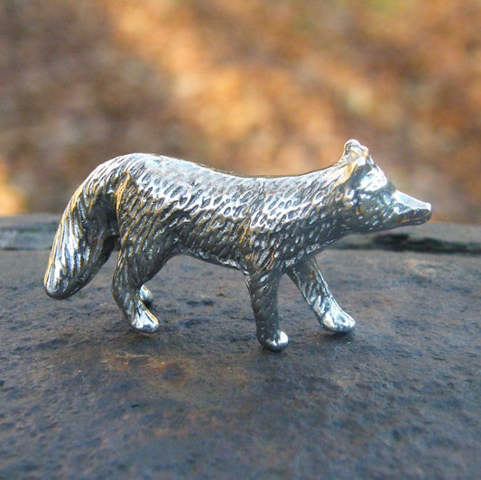 Fox Figurine, Fox Gift, Handmade, In Fine Pewter, by William Sturt