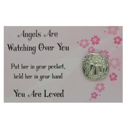 Greetings Card, Gift Card, with Handmade Pewter Angel Pocket Token, Cast by William Sturt