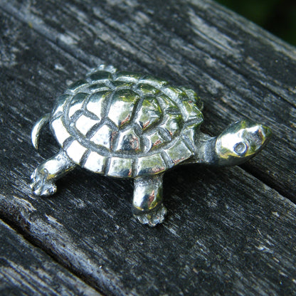 Tortoise Figurine, Tortoise Tortoise Totem, Handmade, in Fine Pewter, by William Sturt