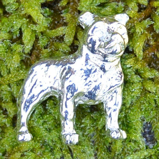 Bulldog Lapel Pin, Dog Jewellery, Hand Cast in Fine Pewter by William Sturt