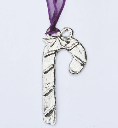 Candy Cane Christmas Decoration, Candy Cane Christmas Tree Decoration, Handmade, in Fine Pewter, by William Sturt