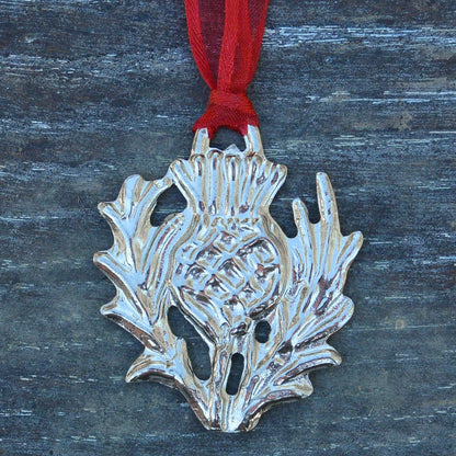 Thistle Christmas Decoration, Thistle Decoration, Handmade, in Finest Pewter, by William Sturt