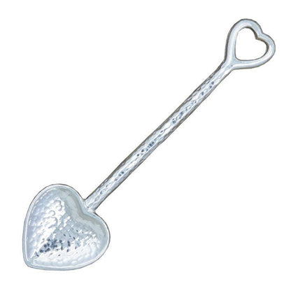 Beaten Heart Sugar Spoon, Love Spoon, Handcast In Fine Pewter By William Sturt
