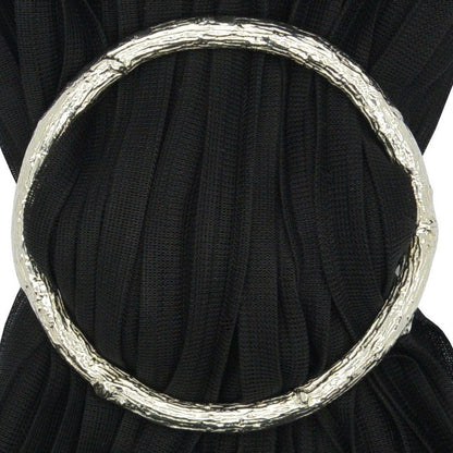 Oak Twig Scarf Ring, Handcast Pewter Circle, Polished Finish