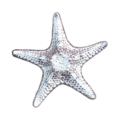 Starfish Scarf Ring, Handcast Pewter, Polished Finish