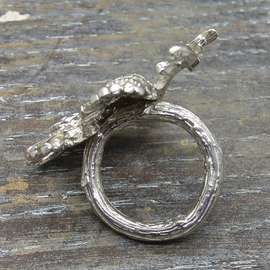 Celtic Knot Scarf Ring, Handcast Pewter, Polished Finish