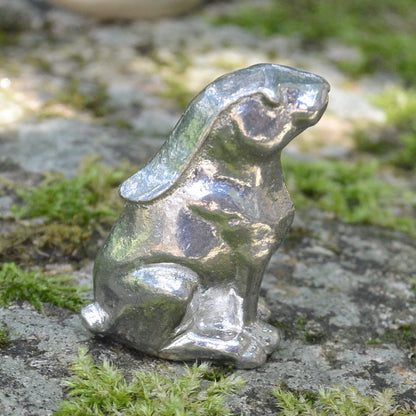 Lucky Hare Figurine, Miniature Hare, Handmade in Fine Pewter by William Sturt