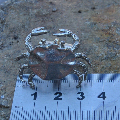 Crab Cufflinks,  Handcast Pewter Cufflinks, Polished Finish
