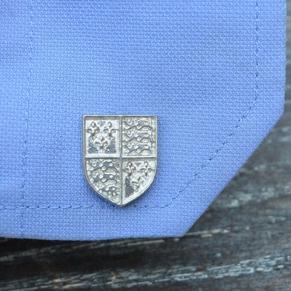 Richard III Shield Cufflinks, Handcast Pewter Cufflinks, Polished Finish