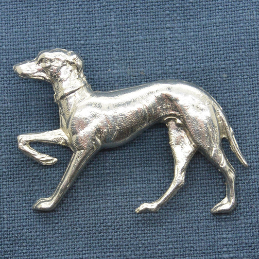 Greyhound Brooch (Large Vintage Design), Handcast Pewter Brooch, Polished Finish