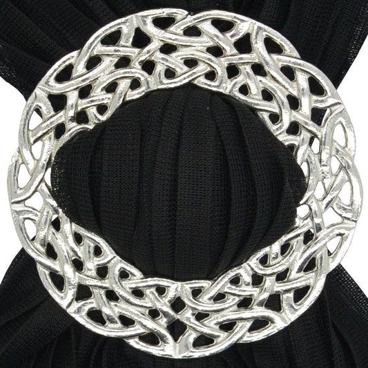 Celtic Knot Scarf Ring, Tin Anniversary Gift, Handmade, in Fine Pewter, by William Sturt