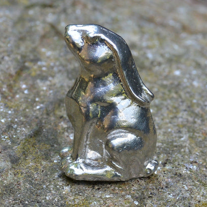 Lucky Hare Figurine, Miniature Hare, Handmade in Fine Pewter by William Sturt
