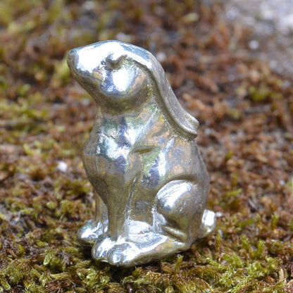 Lucky Hare Figurine, Miniature Hare, Handmade in Fine Pewter by William Sturt