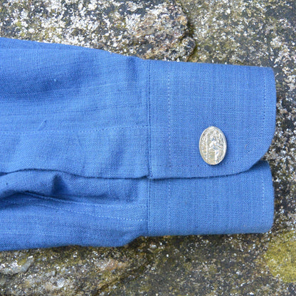 St Christopher Cufflinks, Handcast Pewter Cufflinks, Polished Finish