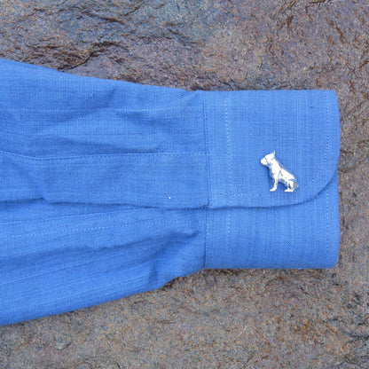 French Bulldog Cufflinks, Handcast Pewter, Polished Finish