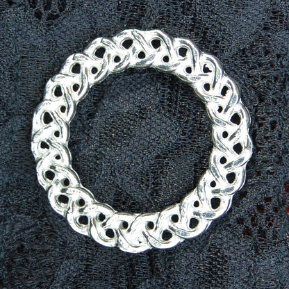 Celtic Knot Brooch (Narrow Weave Design), Handcast Pewter, Polished Finish
