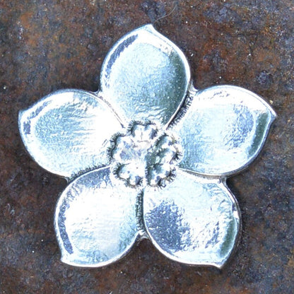 Forget-Me-Not Brooch, Handcast Pewter Brooch, Polished Finish