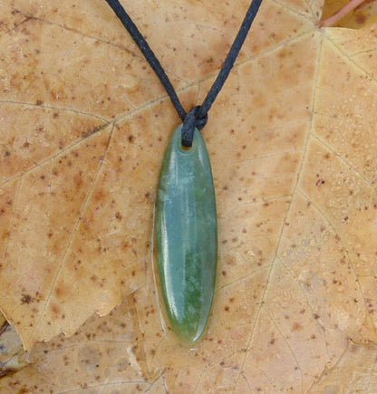 New Zealand Jade (Pounamu) Pendant Carved From Hand Foraged West Coast Pounamu (Greenstone or Jade)
