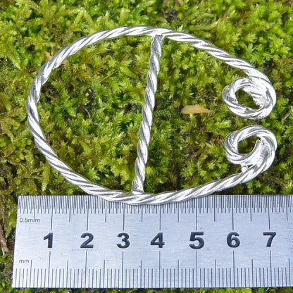 Twisted Scarf Ring, Handcast Pewter Circle, Polished Finish