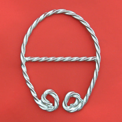 Twisted Scarf Ring, Handcast Pewter Circle, Polished Finish