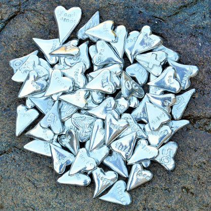 Wish, Heart Token, Heart Pocket Token, Handmade, in Fine Pewter, by William Sturt, Sent In Pretty Organza Bag