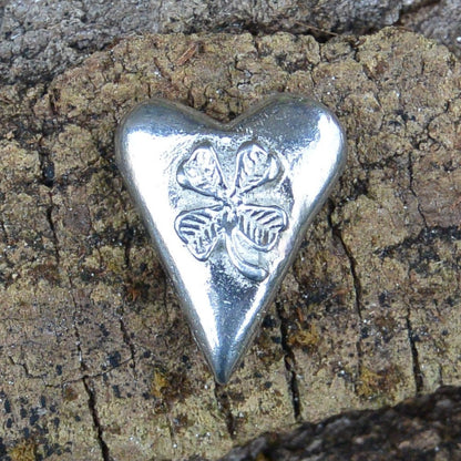 Lucky Four Leaf Clover, Good Luck Pocket Token, Handmade in Finest Pewter, by William Sturt
