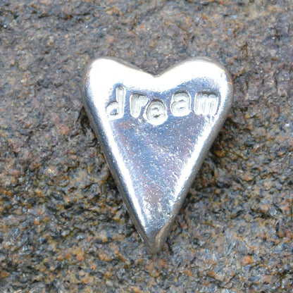 Dream, Heart Token, Heart Pocket Token, Handmade, in Fine Pewter, by William Sturt, Sent In Pretty Organza Bag