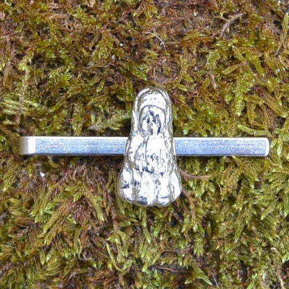 Old English Sheepdog Tie Clip (Bobtail), Handcast Pewter Tie Clip, Polished Finish