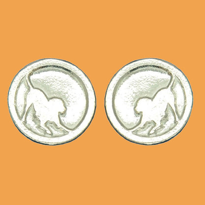 Dog Cufflinks (Dog Silhouette), Handcast Pewter Cufflinks, Polished Finish