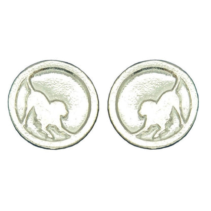 Dog Cufflinks (Dog Silhouette), Handcast Pewter Cufflinks, Polished Finish