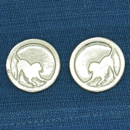 Dog Cufflinks (Dog Silhouette), Handcast Pewter Cufflinks, Polished Finish