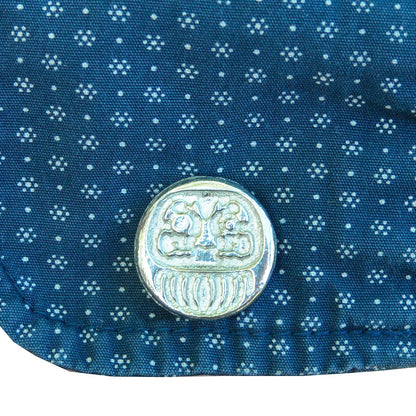 Daruma Cufflinks, Handcast Pewter Cufflinks, Polished Finish