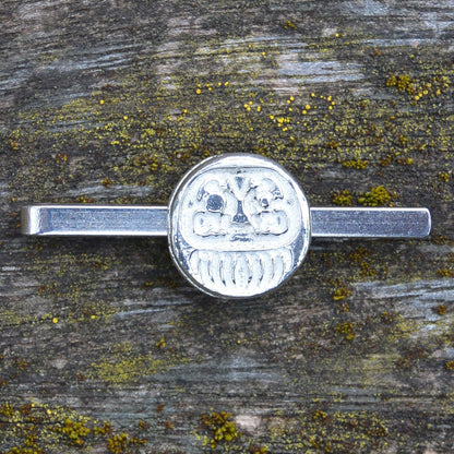 Daruma Tie Clip, Handcast Pewter Tie Clip, Polished Finish