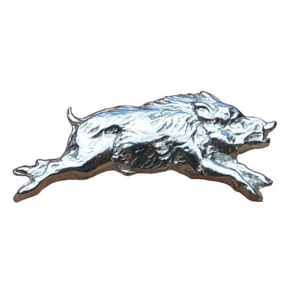 Wild Boar Tie Clip, Handcast Pewter Tie Clip, Polished Finish