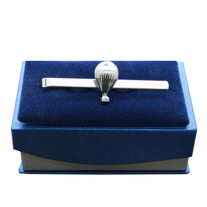 Hot Air Balloon Tie Clip, Handcast Pewter Tie Clip, Polished Finish
