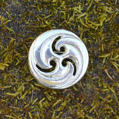 Triskele Brooch (Rounded Design), Handcast Pewter, Polished Finish