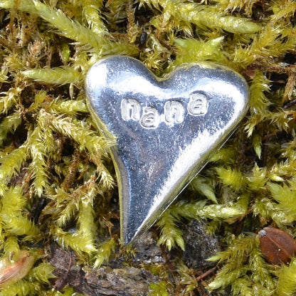 Nana, Heart Token, Heart Pocket Token, Handmade, in Fine Pewter, by William Sturt, Sent In Pretty Organza Bag