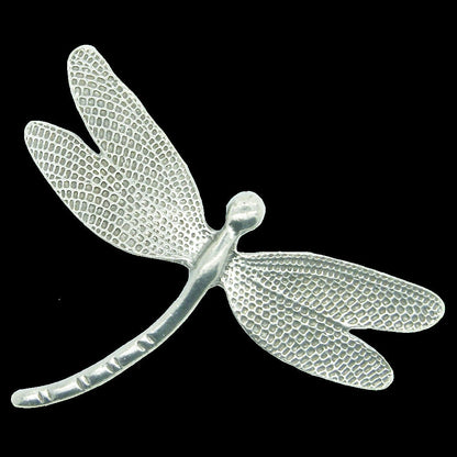 Dragonfly Scarf Ring (Textured Wing Design), Handcast Pewter, Polished Finish