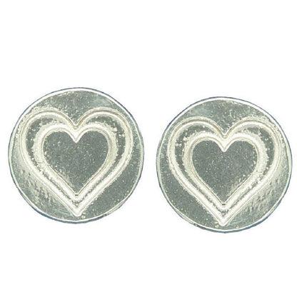 Double Heart Cufflinks, Handcast Pewter Cufflinks, Polished Finish