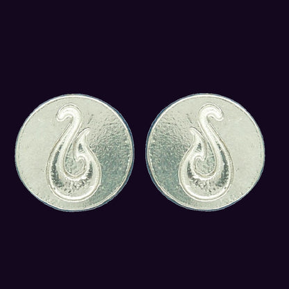 Maori Fish Hook Cufflinks, Handcast Pewter Cufflinks, Polished Finish